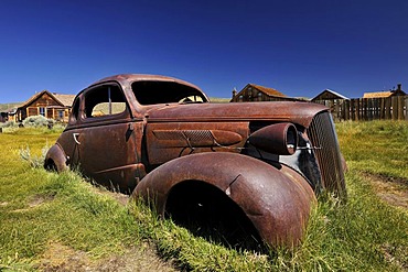 1937 Chevrolet Chevy, rusted, ghost town of Bodie, a former gold mining town, Bodie State Historic Park, California, United States of America, USA