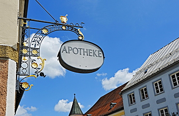 Pharmacy sign, Wolfratshausen, Bavaria, Germany, Europe