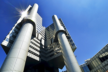 Hypo-Hochhaus, administrative building of the HypoVereinsbank bank, Mittlerer Ring, Arabellapark, Bogenhausen, Munich, Bavaria, Germany, Europe