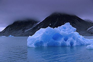 Blue iceberg - Magdalenen Bay, Svalbard, Norway