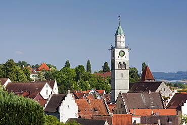 Historic town centre of Ueberlingen with St. Nikolaus Minster, Lake Constance district, Baden-Wuerttemberg, Germany, Europe