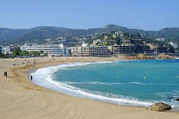 Beach, coastal village Tossa de Mar, Costa Brava, Catalonia, Spain, Europe