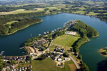 Aerial view, Bevertalsperre dam, Hueckeswagen, Radevormwald, Oberbergischer Kreis district, North Rhine-Westphalia, Germany, Europe