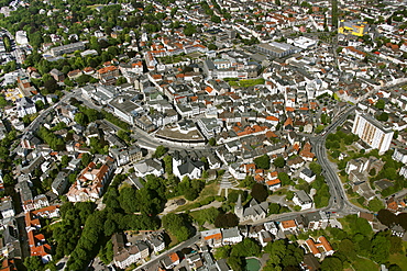 Aerial view, Iserlohn, Maerkischer Kreis area, Regierungsbezirk Arnsberg county, Sauerland region, North Rhine-Westphalia, Germany, Europe