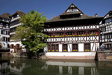 Half-timbered house in the "Little France" quarter or La Petite France, old town, Unesco World Heritage Site, Strasbourg, France, Europe