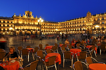 Plaza Mayor, city square, Salamanca, Unesco World Heritage Site, Castile and Leon or Castilia y Leon, Spain, Europe