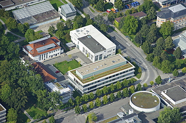 Aerial view, Hohenheim Palace and Hohenheim University, Plieningen, Baden-Wuerttemberg, Germany, Europe