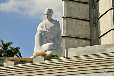 Monumento Jose Marti monument, memorial to the Cuban writer and national hero, 105 meters high, Plaza de la Revolucion square, Havana, Cuba, Caribbean