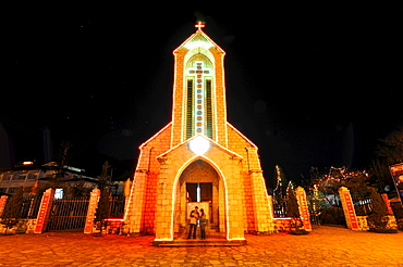 Famous French Church, Nha tho da Sa Pa, Thi tran Sapa, Sapa or Sa Pa, Lao Cai province, northern Vietnam, Vietnam, Southeast Asia, Asia