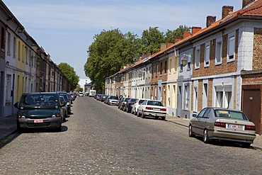 The former workers' quarters, Le Grand Hornu, monument of the Industrial Age, founded in 1810 by the mine owner Henri de Gorge, Hornu, Hainaut, Wallonia or Walloon Region, Belgium, Europe