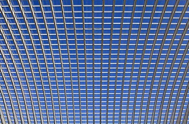 Roof detail of the concourse, Gare de Liege-Guillemin station by architect Santiago Calatrava, Liege, Wallonia or Walloon Region, Belgium, Europe