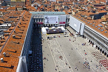 Aerial view of Piazza San Marco, Venice, Italy, Europe