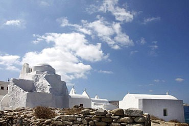 Church of Panagia Paraportiani in the old town of Mykonos, Greece, Europe