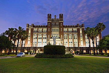 Loyola University Marquette Hall at dusk, Saint Charles Avenue, New Orleans, Louisiana, USA