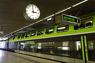 City Airport Train, CAT, waiting at Wien-Mitte station, Vienna, Austria, Europe