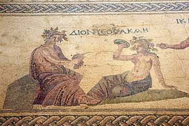 Mosaic in the House of Dionysos in the archaeological excavation site in Pafos, Paphos, Southern Cyprus, Cyprus