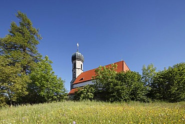 Church of St. Magdalene in Lochen, Dietramszell district, Upper Bavaria, Bavaria, Germany, Europe, PublicGround