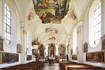 Pilgrimage Church of St. Marinus and Anian in Wilparting, Irschenberg district, Oberland, Upper Bavaria, Bavaria, Germany, Europe