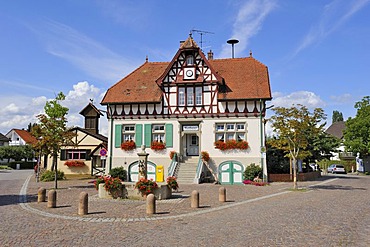 The historic town hall in Iznang, Landkreis Konstanz county, Baden-Wuerttemberg, Germany, Europe