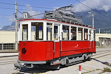 TW 28 tram railcar of the Tiroler Museumsbahnen museum railway company, built in 1910, Innsbruck, Tyrol, Austria, Europe