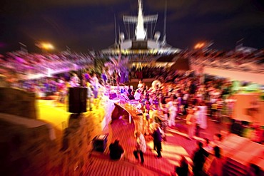 Aida Club Cruiser, disco on the deck with dancing young people, Majorca, Spain, Europe - Attention: Restricted right of use! Please ALWAYS contact the press office before publishing this picture: AIDA Cruises, Am Strande 3d, 18055 Rostock, Germany, +49 (0