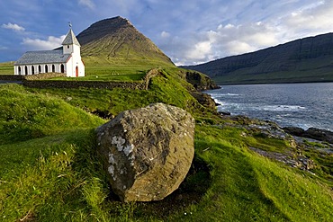 Church, Viï£¿areiï£¿i, Viï£¿oy, Faroe Islands, North Atlantic