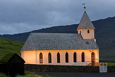 Church, Viï£¿areiï£¿i, Viï£¿oy, Faroe Islands, North Atlantic