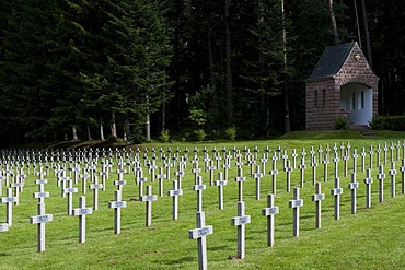 Le Linge french military cemetery at the Col du Wettstein, Alsace, France, Europe