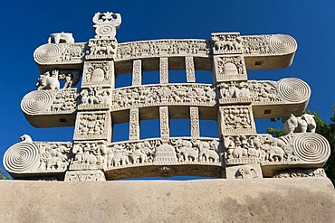 Stupas of Sanchi, UNESCO World Heritage site, built by King Ashoka, Mauryan dynasty, Sanchi, Vidisha in Madhya Pradesh, North India, India, Asia