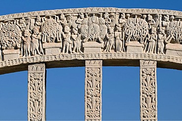 Stupas of Sanchi, UNESCO World Heritage site, built by King Ashoka, Mauryan dynasty, Sanchi, Vidisha in Madhya Pradesh, North India, India, Asia