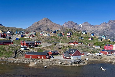 Houses, Tasiilaq or Ammassalik, East Greenland, Greenland