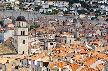 Round tour on the ramparts of the old town of Dubrovnik, Croatia, Europe