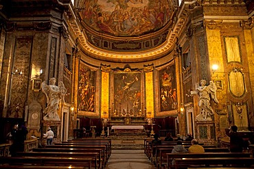 Church of Sant'Andrea delle Fratte with marble statues by Gian Lorenzo Bernini in Rome, Italy, Europe