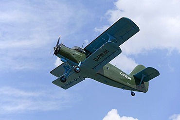 Antonov-2 biplane, celebration of the 100th anniversary of the airfield, in Lueneburg, Lower Saxony, Germany