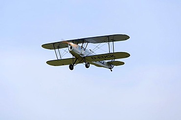 Biplane at the festival on the airfield celebrating 100 years of flying in Lueneburg, Lower Saxony, Germany