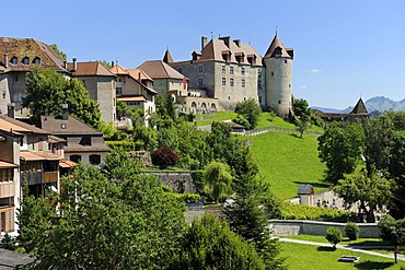 Chateau de Gruyeres castle, Gruyeres, Fribourg, Switzerland, Europe