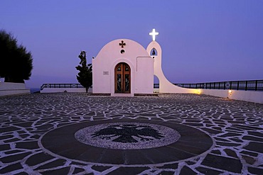 Agia Sophia Chapel at dusk, magic hour, Faliraki, Rhodes, Greece, Europe