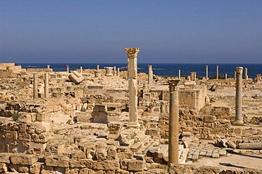 Sabratha, Sabratah or Siburata Roman site, UNESCO World Heritage Site, Tripolitania, Libya, North Africa