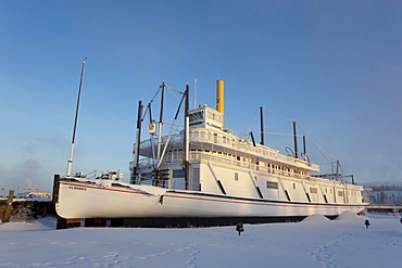 Historic steam ship, stern wheeler, S. S. Klondike, Whitehorse, near the Yukon River, Yukon Territory, Canada