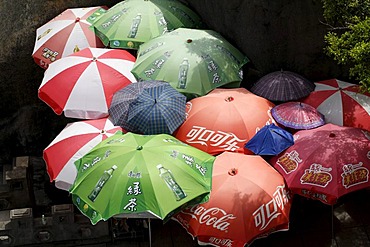 Sunshades on Gulangyu Island, Xiamen, also known as Amoy, Fujian province, China, Asia