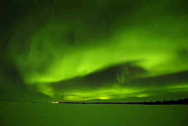 Northern Lights, aurora borealis above the Arctic, Hudson Bay, Manitoba, Canada