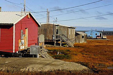 The small Inuit village of Kaktovik, North Slope, Beaufort Sea, Alaska, USA, America