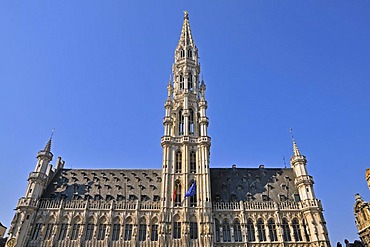 City hall, Grand Place or Grote Markt, UNESCO World Heritage Site, Brussels, Belgium, Benelux, Europe