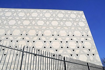 Stars of David, facade, fence, New Synagogue, Bochum, Ruhrgebiet area, North Rhine-Westphalia, Germany, Europe