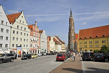 Landshut with St. Martin's Church, Lower Bavaria, Bavaria, Germany, Europe