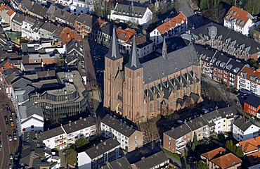 Aerial view, St. Mariae Himmelfahrt Church, Kleve, Lower Rhine region, North Rhine-Westphalia, Germany, Europe