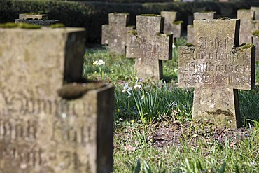 Soldiers graves at St. Nicholas Cemetery, Schwaebisch Hall, Baden-Wuerttemberg, Germany, Europe