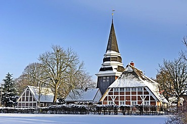 Church of St. Johannis in Curslack, Vier- und Marschlande area, Hamburg, Germany, Europe