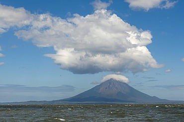 Volcanic island of Ometepe and the stratovolcano Volcan Concepcion, 1610m in Lago de Nicaragua, Nicaragua, Central America