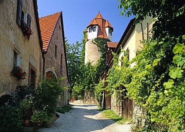 City tower, Sulzfeld am Main, Lower Franconia, Bavaria, Germany, Europe